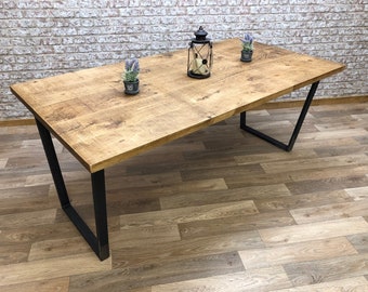 John Lewis Calia Style Industrial Reclaimed Dining Table Etsy