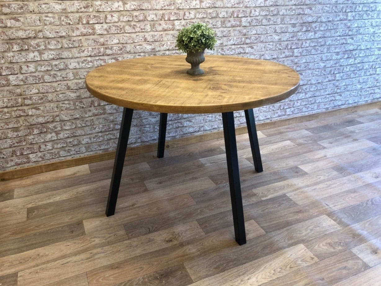 Extendable Round Dining Table Hairpin Leg Dining Table Etsy UK