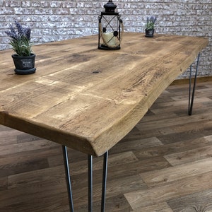 Industrial Hairpin Dining Table,  Live Edge Dining Table, Rustic Live Edge Table, Live Edge