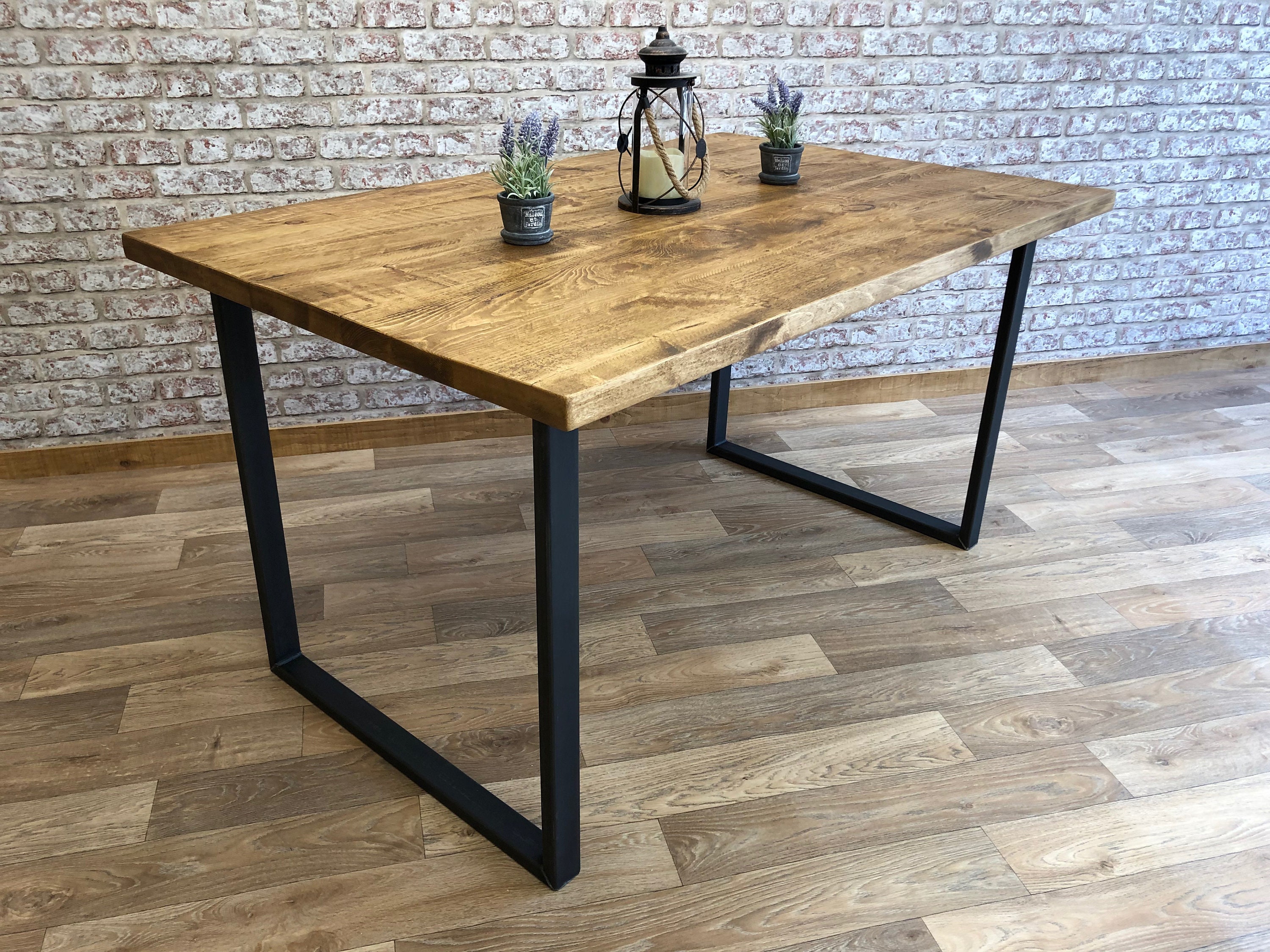 Industrial Dining Table Reclaimed Dining Table Kitchen Table Etsy UK