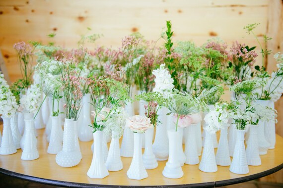 Elegant Large Milk Glass Vase Wedding Decor Vases Large Etsy