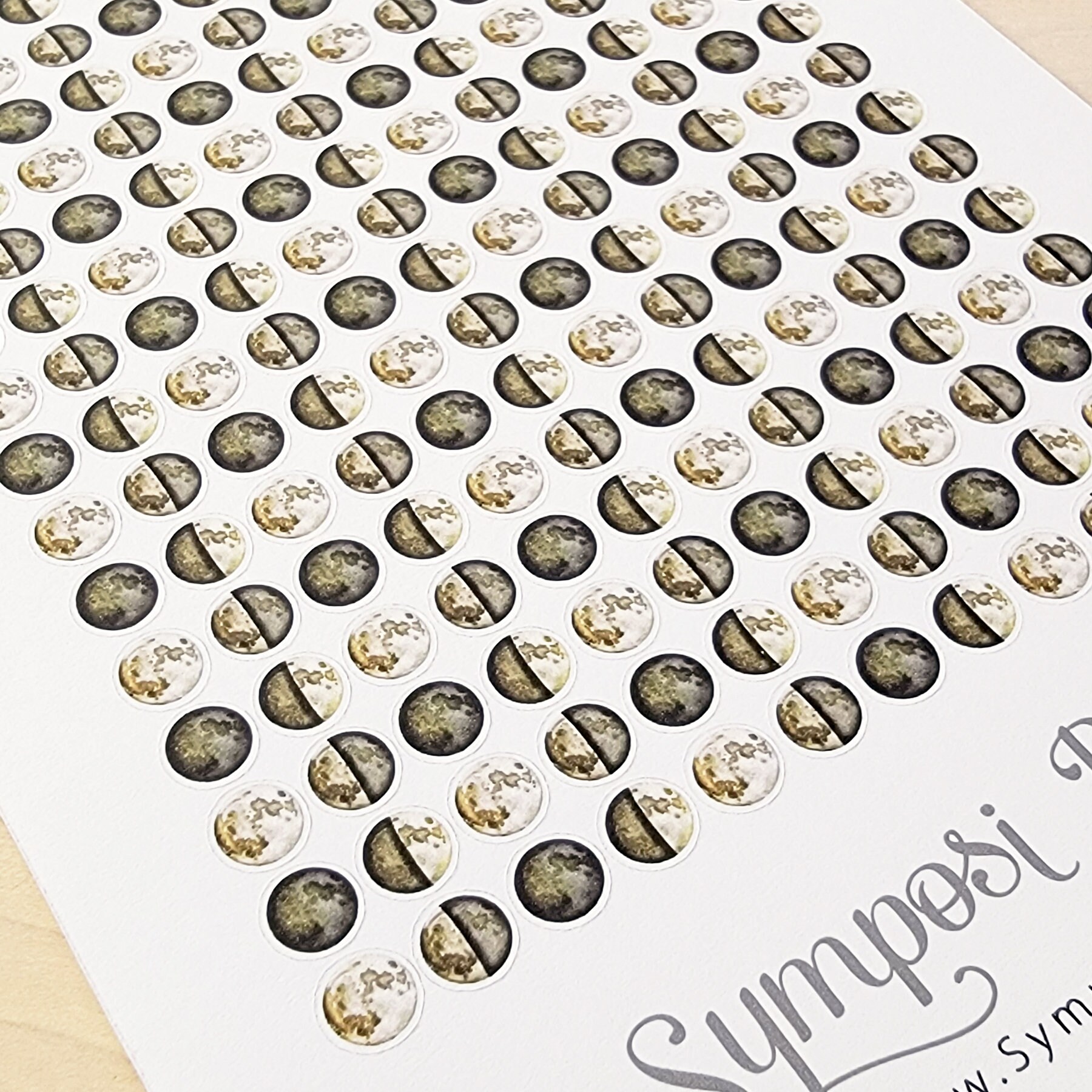 TINY MOONS *4-Phases* - Lunar Tracking / Moon Phases - Watercolor Planner Stickers