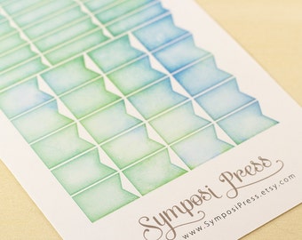Small flags in &quot;Annecy&quot; - Watercolor Planner Stickers