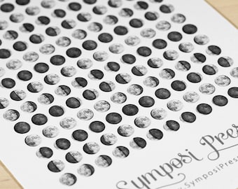 TINY MOONS in black/white - Lunar Tracking / Moon Phases - Watercolor Planner Stickers