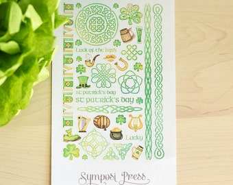 St Patrick's Day / Celtic  - Watercolor Planner Stickers
