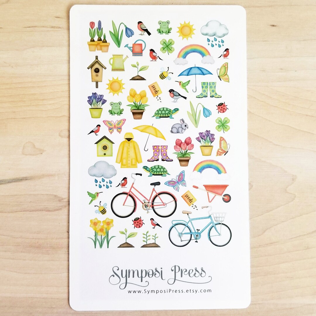 Spring - Watercolor Planner Stickers - Etsy