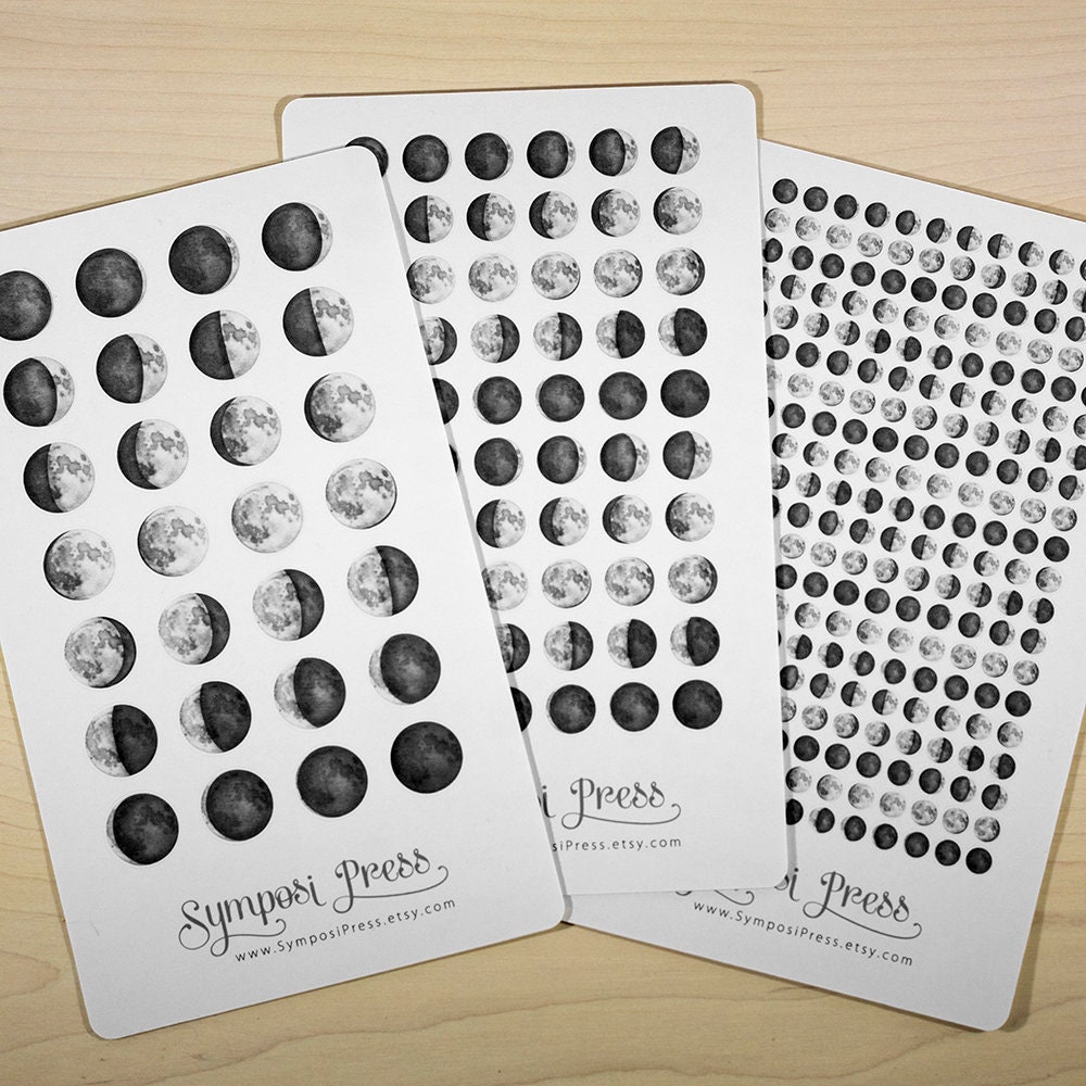 TINY MOONS *4-phases* in Black/white - Lunar Tracking / Moon Phases ...