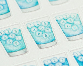Hydrate ~ Tägliche Wasseraufnahme / Hydration Tracker - Aquarell Planer Sticker