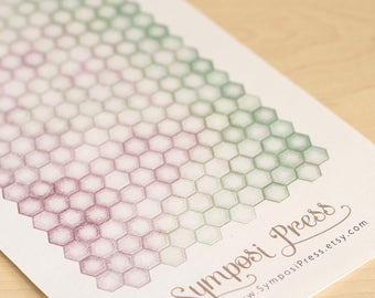 Mini Hexagons in &quot;Asheville&quot; - Watercolor Planner Stickers