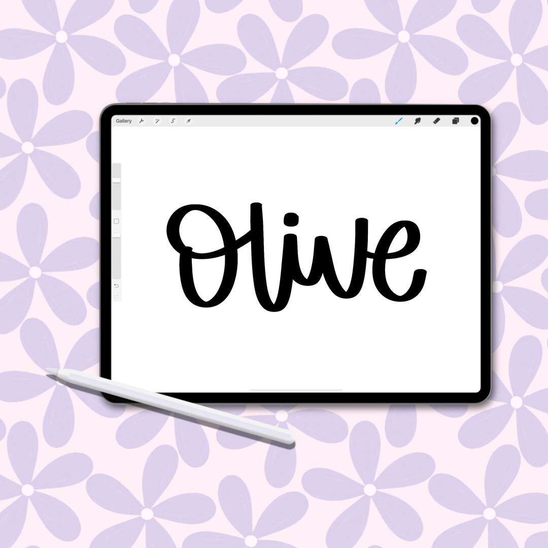 Olive Monoline Procreate Brush, Monoline Brush, Procreate Brush ...