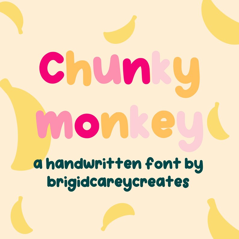 Chunky Monkey Font Hand Written Font Procreate Font Cricut - Etsy Chunky Monkey Font Hand Written Font Procreate Font Cricut - Etsy