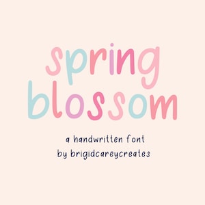 Spring Blossom font, Hand written font, Procreate font, Cricut Font, Digital Download Font, Cute Font, Modern Font, Trendy Font