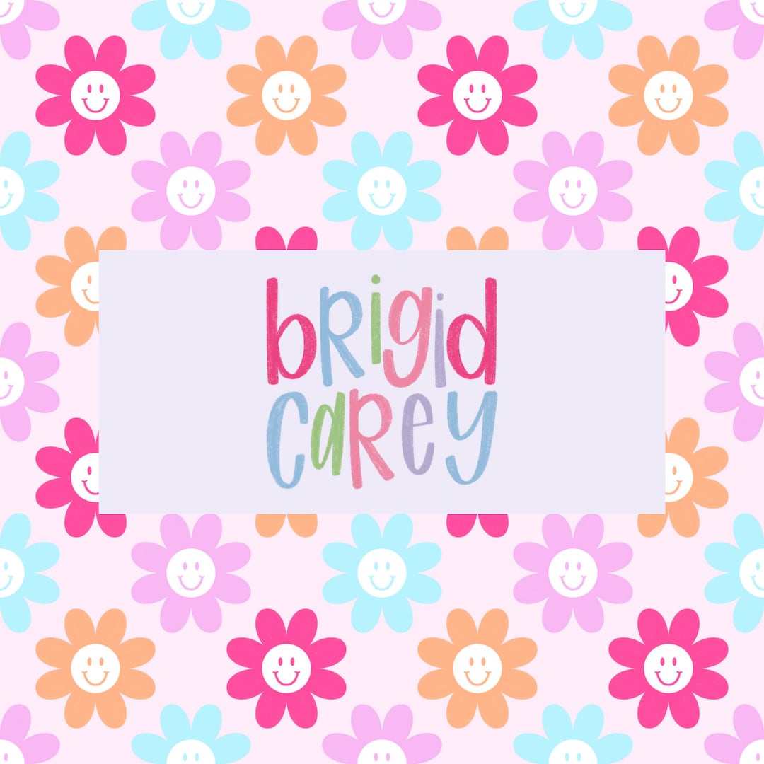 Smiley Face Flowers Repeat Pattern, Pink Flowers, Blue Flower,floral ...