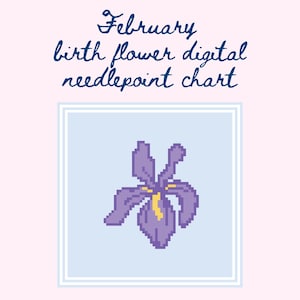 Borduurpatronen | Geboortemaand februari bloem borduurpatronen | Digitale borduurpatronen | Bloemnaaldpunt