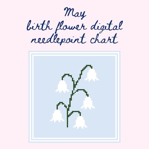 Borduurpatronen | Bloem borduurpatronen mei geboortemaand | Digitale borduurpatronen | Bloemnaaldpunt