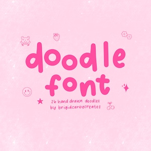 Doodle Font, Hand drawn font, Procreate font, Cricut Font, Digital Download Font, Cute Font, Modern Font, Trendy Font