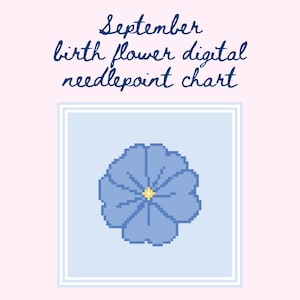 Borduurpatronen | Geboortemaand september bloem borduurpatronen | Digitale borduurpatronen | Bloemnaaldpunt