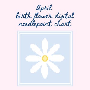 Borduurpatronen | Geboortemaand april bloem borduurpatronen | Digitale borduurpatronen | Bloemnaaldpunt