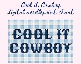 Cool It Cowboy Nadelspitzen Vorlage | Trendige Nadelspitzen-Charts | Digitale Nadelspitzenmuster | Trendige Nadelspitze