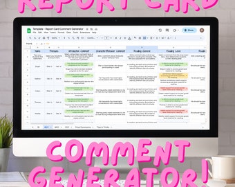 Teacher Report Card Comment Generator, Teacher Tools, Report Card Comment Generator, Teacher Template, Editable Template for Teachers