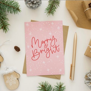 DIGITALE DOWNLOAD Kerstkaart, kerstkaart, handgeschreven kerstkaart, handgetekende kerstkaart, vrolijk en helder, vrolijk en helder