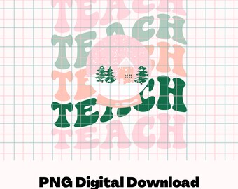 Teach PNG Digital Download, Winter Teach Png, Snow Globe Teach Png, Sublimation Design Download, Holiday Teach PNG