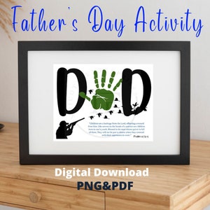Father's Day Handprint Art, Christian, Religious, Hunting, Duck Craft, Activity, Kids Baby Toddler, Keepsake Craft DIY, Gift for Dad
