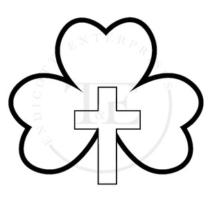 St Patricks Day Clover Shamrock Cross Christian St Pattys Religious Download Printable Invisible Background