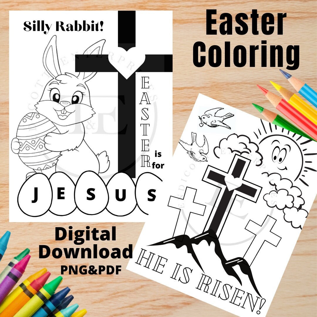 Easter Bible Craft Download, He is Risen Printable Coloring Activity ...
