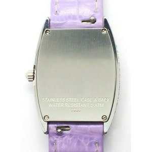 Elegant Schilling Women's Diamond Watch Mother Of Pearl Stainless Steel Purple Wristwatch image 6