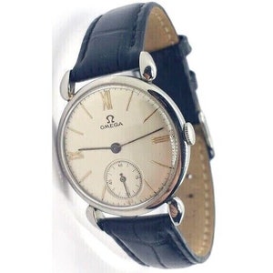 Vintage 1939 Omega Mens Watch WWII Era Stainless Steel Sub-Seconds R17.8 Cal
