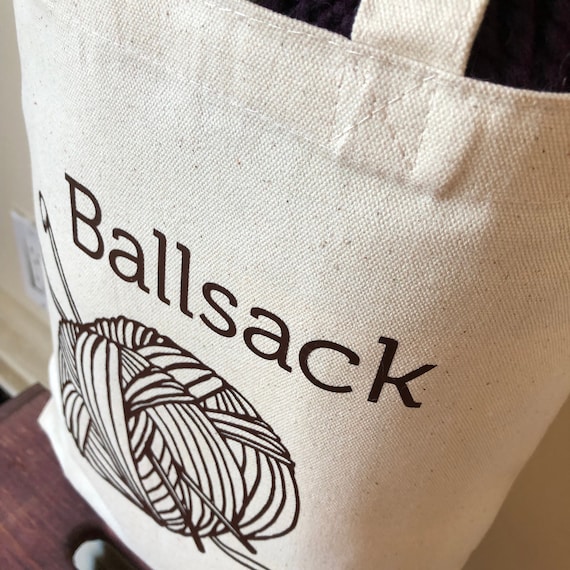 Knitting Bag, Shopping Bag, Canvas Tote Bag, Printed Tote Bag, Ballsack,  Medium Canvas Tote, Yarn Bag, Knitting Bag, Funny Bag, Tote Bag 