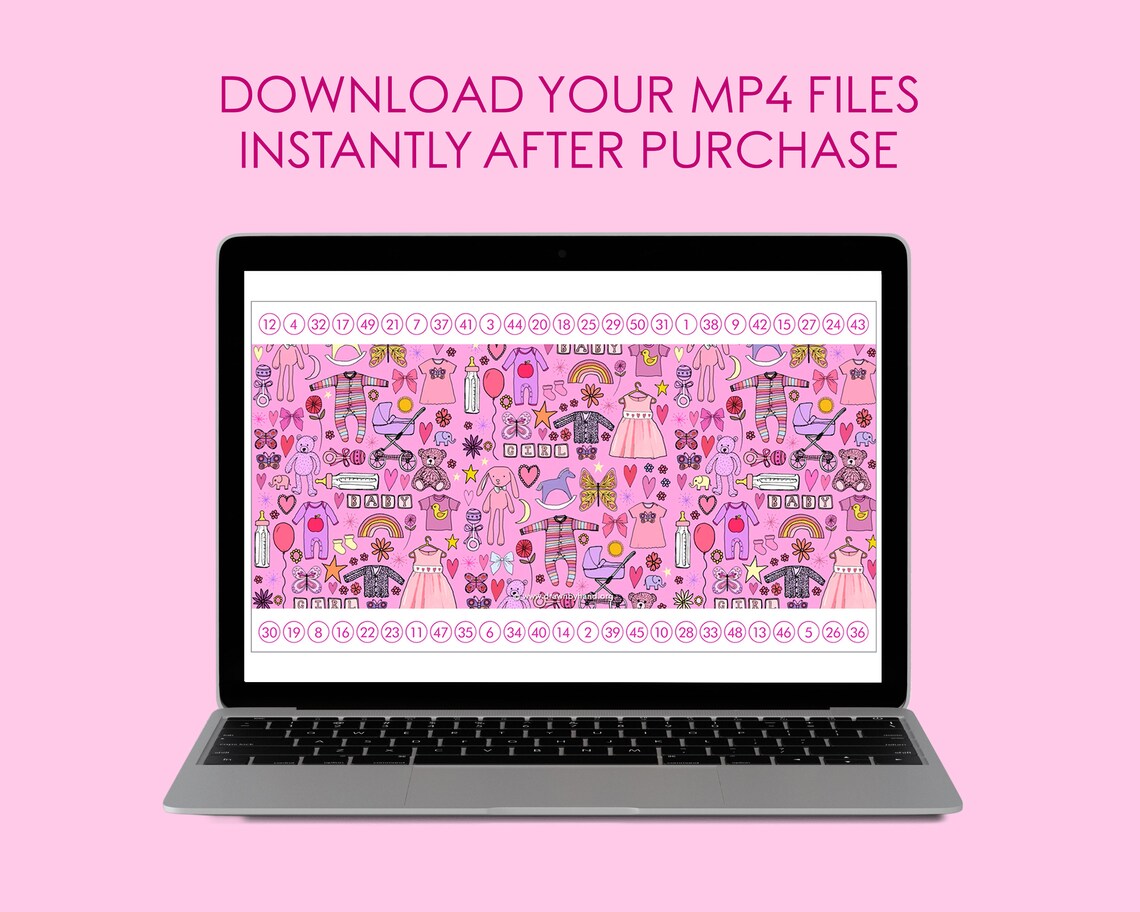 Baby Shower Virtual Games Pink Girl Theme Online Baby Etsy UK