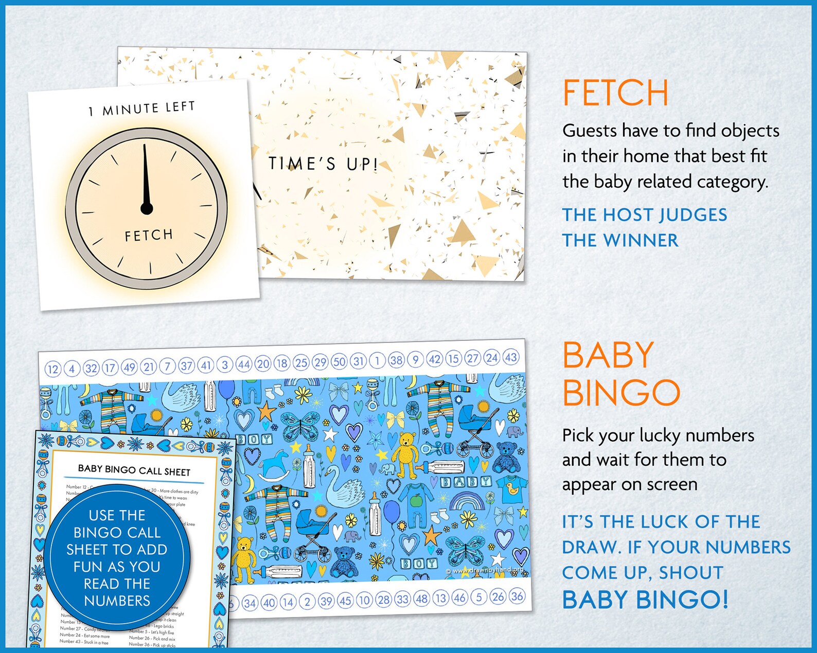 Baby Boy Virtual Baby Shower Party Pack Blue Theme Online / Etsy UK