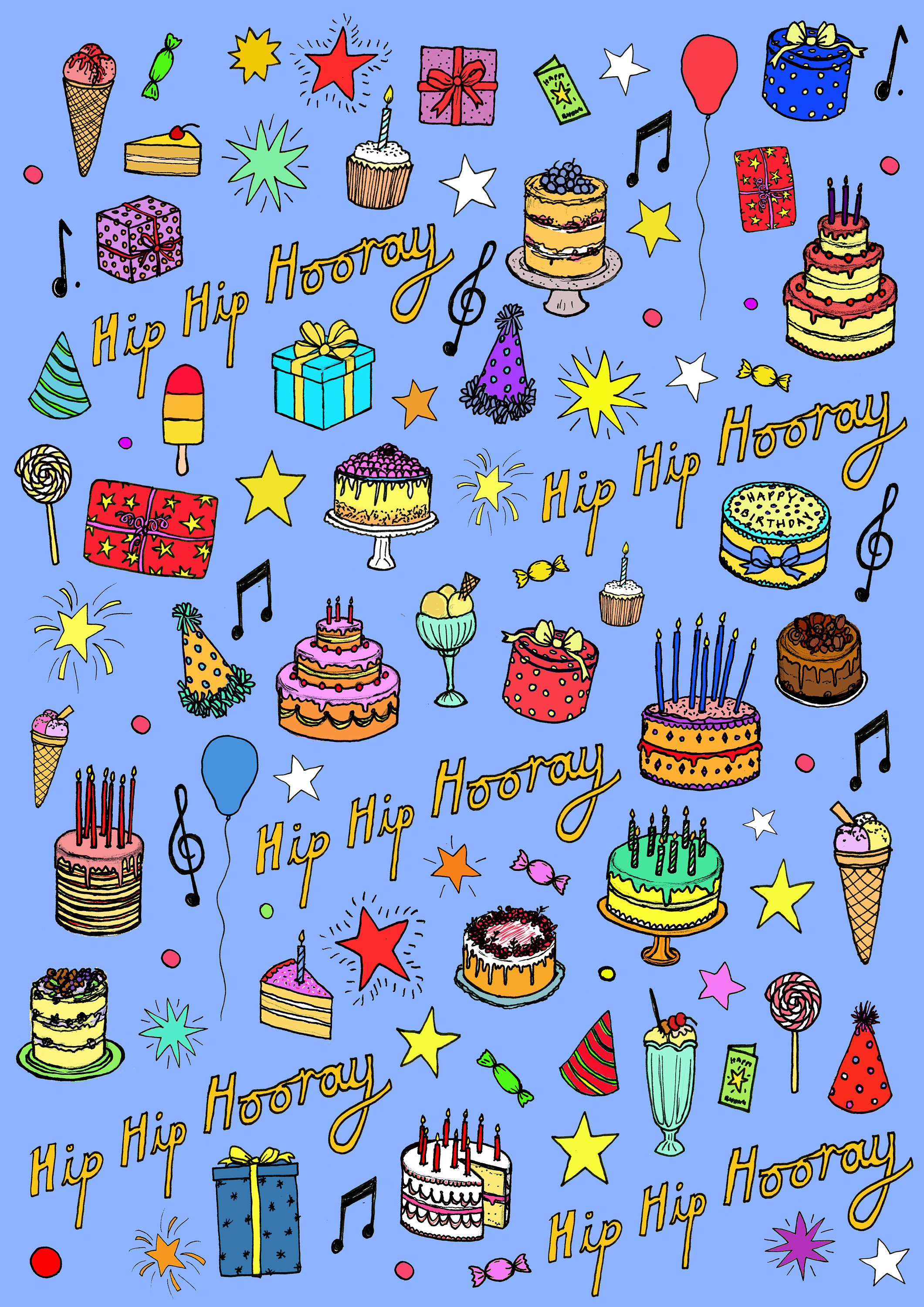 Happy Birthday Tiles Wrapping Paper atelieryuwa.ciao.jp