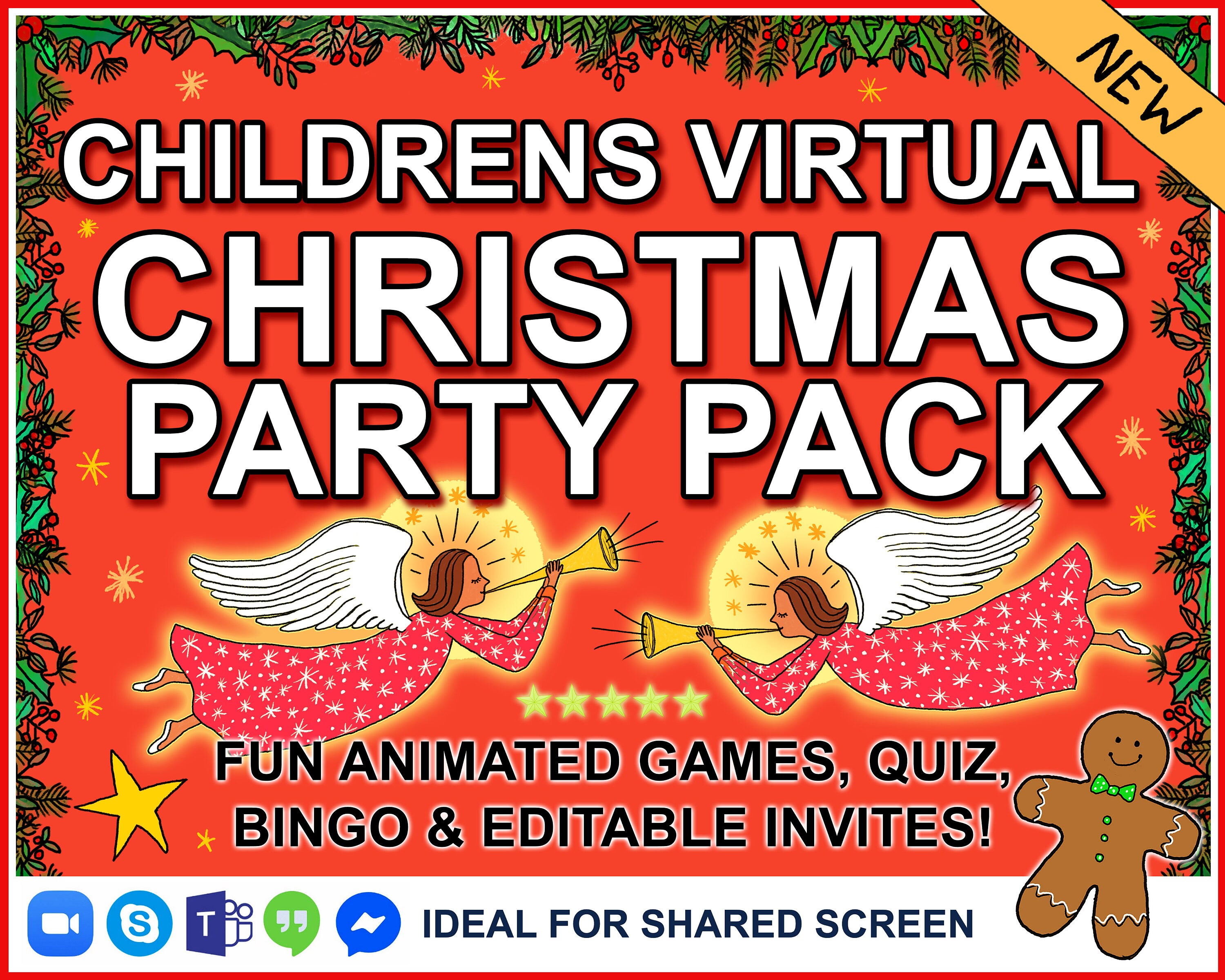 Childrens Christmas Games Party Pack Virtual Xmas Party 2022 - Etsy UK