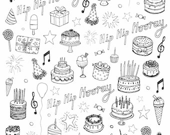 Emergency Birthday Wrapping Paper! Downloadable Happy Birthday print to gift wrap your presents. Save it and use again. Sizes A4 and A3!