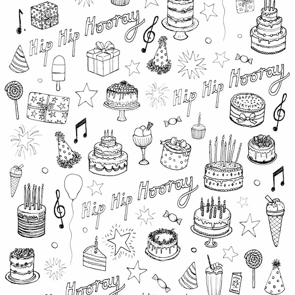 Emergency Birthday Wrapping Paper! Downloadable Happy Birthday print to gift wrap your presents. Save it and use again. Sizes A4 and A3!