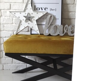 Upholstered X Bench Etsy