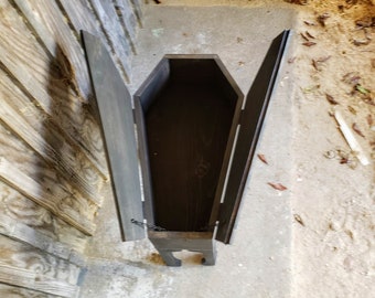 coffin end table,graydoncreek,gothic decor,coffin decor,end table,night stand coffin,coffin,goth decor,single coffin end table,coffin love