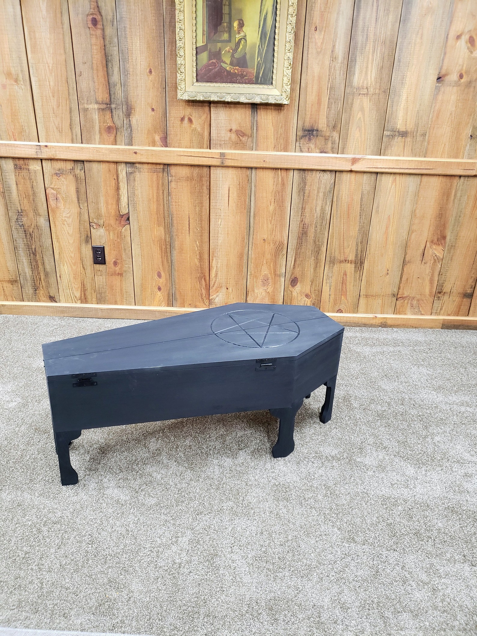 Coffin Coffee Tablegothic Coffee Tablepentagram Coffin Etsy