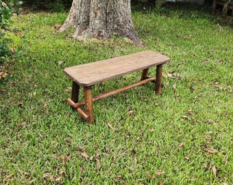 Banco de madera. Banco de madera hecho a mano. Banco listo para enviar. Banco campestre. Banco de madera. Banco de moda antigua, accesorio de boda, banco de entrada, casa de campo