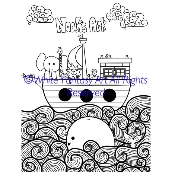 noah s ark printable coloring page for children and etsy