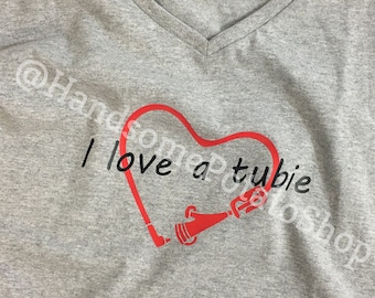 Camiseta de concienciación sobre la sonda de alimentación "I LOVE A TUBIE"
