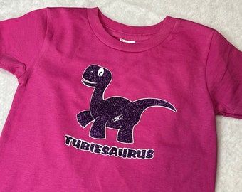 TUBIESAURUS : feeding tube g-tube bodysuit shirt creeper clothes baby toddler shirt dinosaur