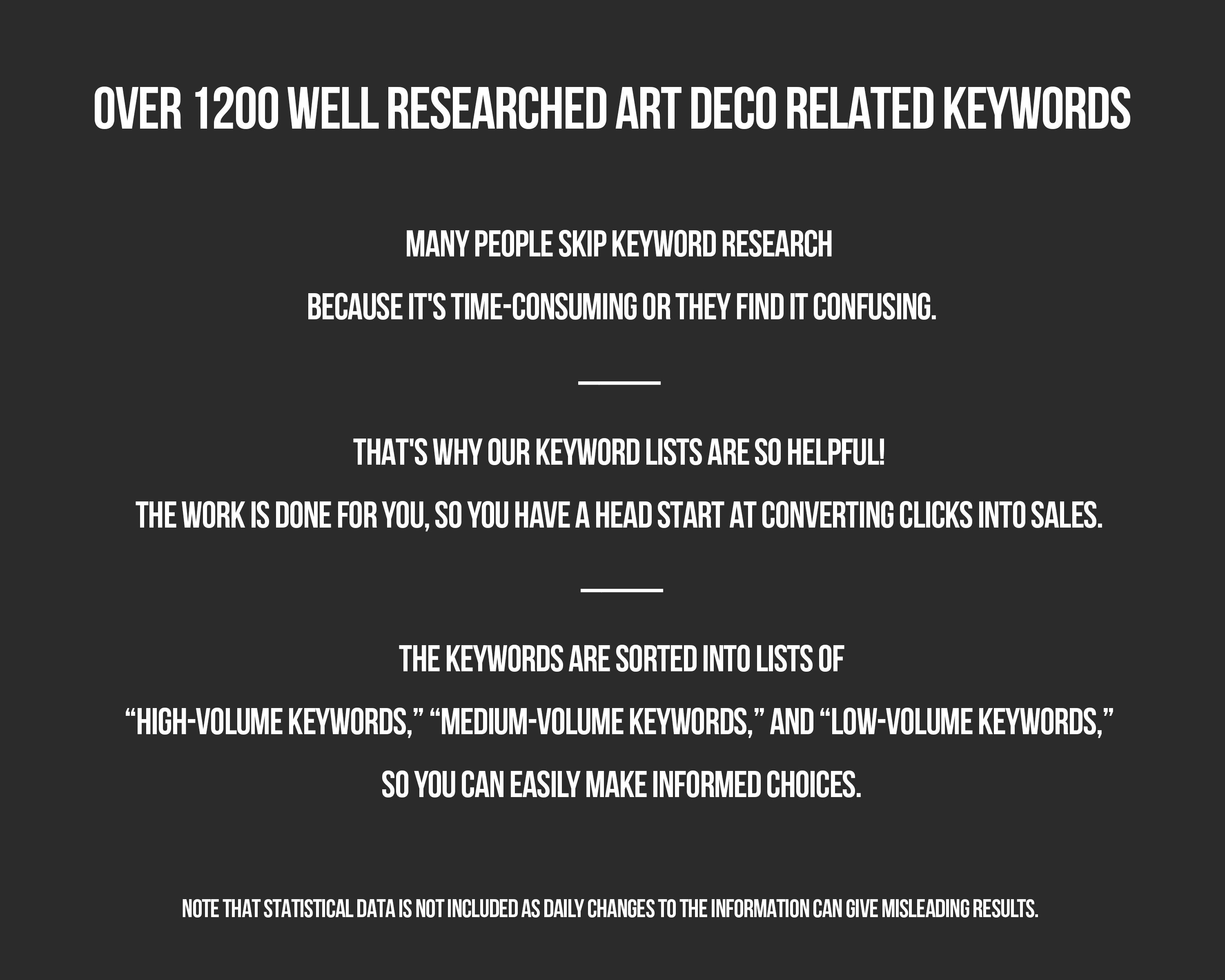 1200 Art Deco Keywords for Etsy SEO LongTail Keywords List Etsy