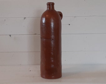 Antique Niederselters Nassau Koniglich Preussische Brunnen-Verwaltung Mineral Water German Clay Stoneware Jug Bottle Primitive Flower Vase