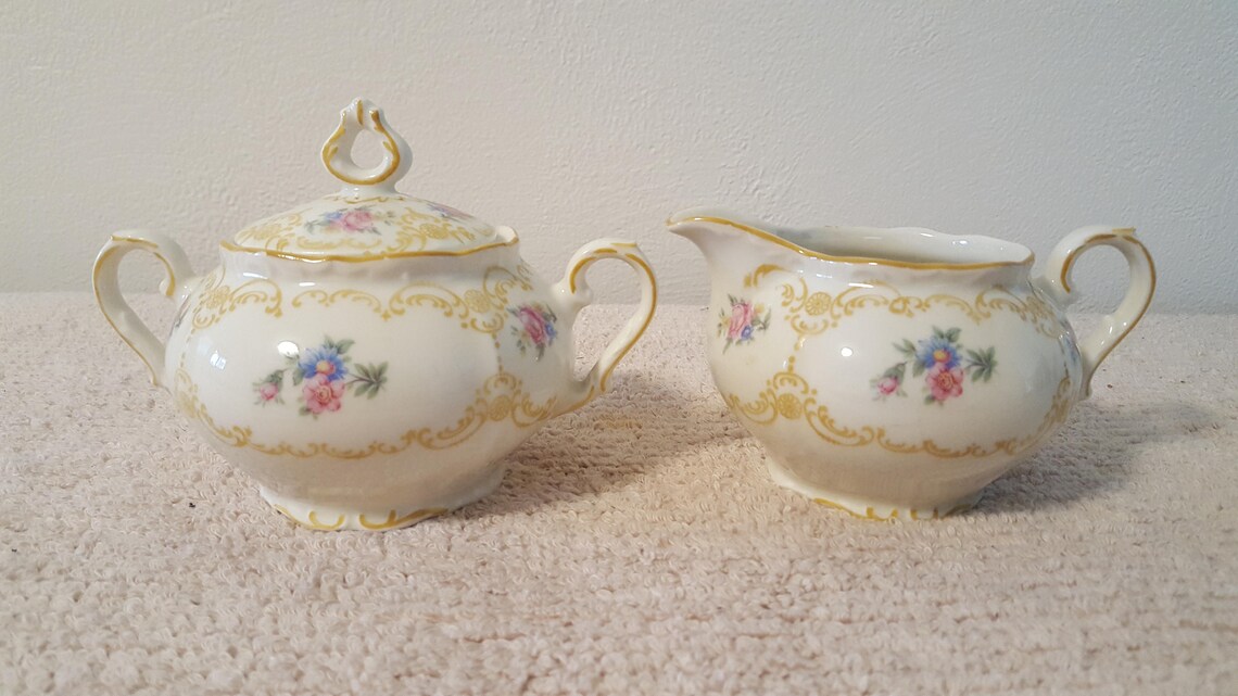 Vintage Winterling Bavaria Sugar Bowl and Creamer Set Etsy