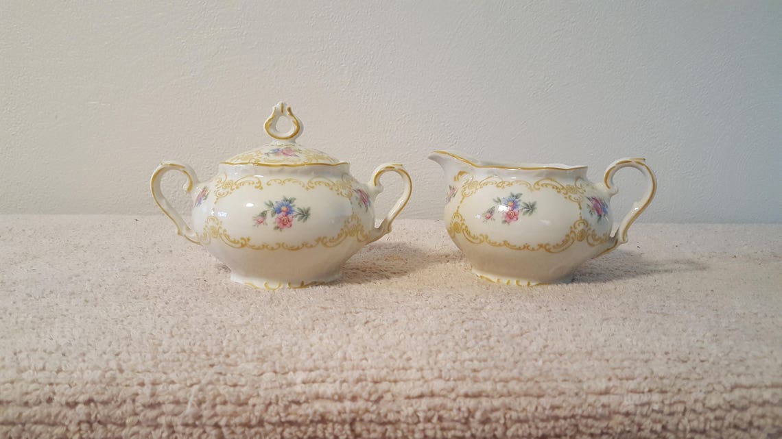 Vintage Winterling Bavaria Sugar Bowl and Creamer Set Etsy