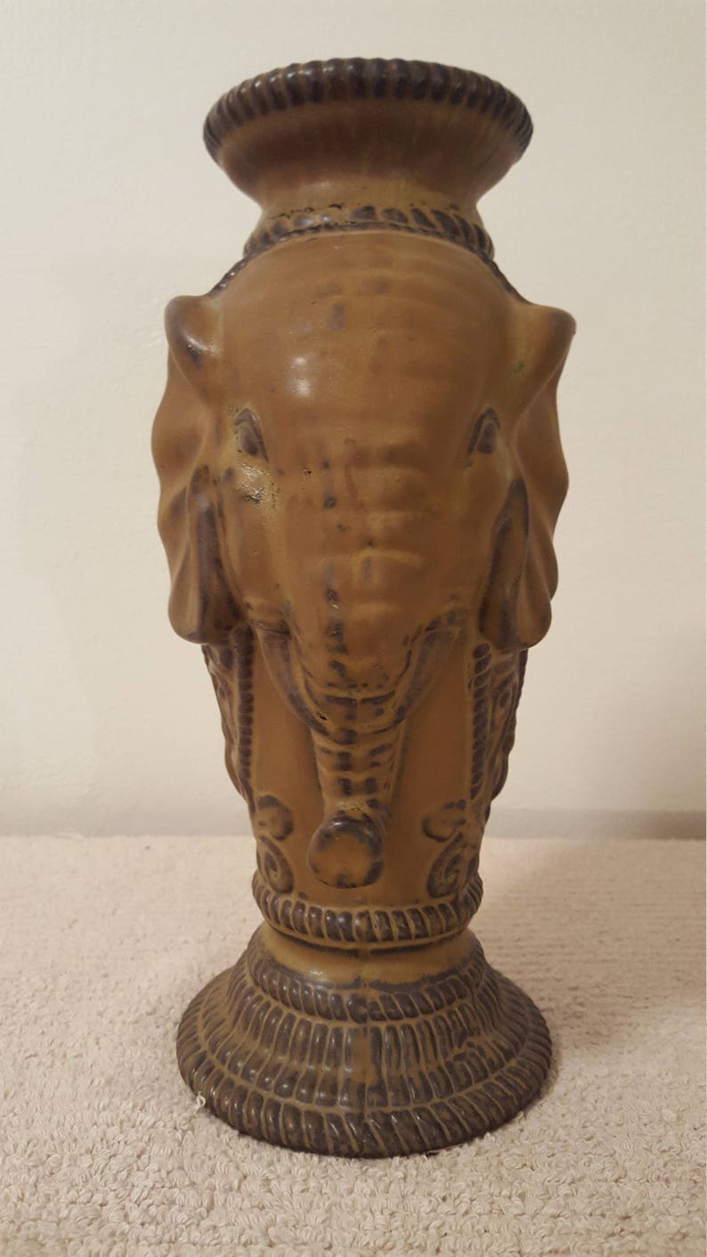 Vintage Ceramic Indian Elephant Pillar and Taper Candle Holder Etsy